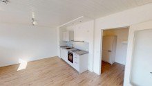 Wohn/Schlafzimmer mit hochwertiger K�che und Balkon Ger�umiges modernes Apparment mit Balkon und Einbauk�che
