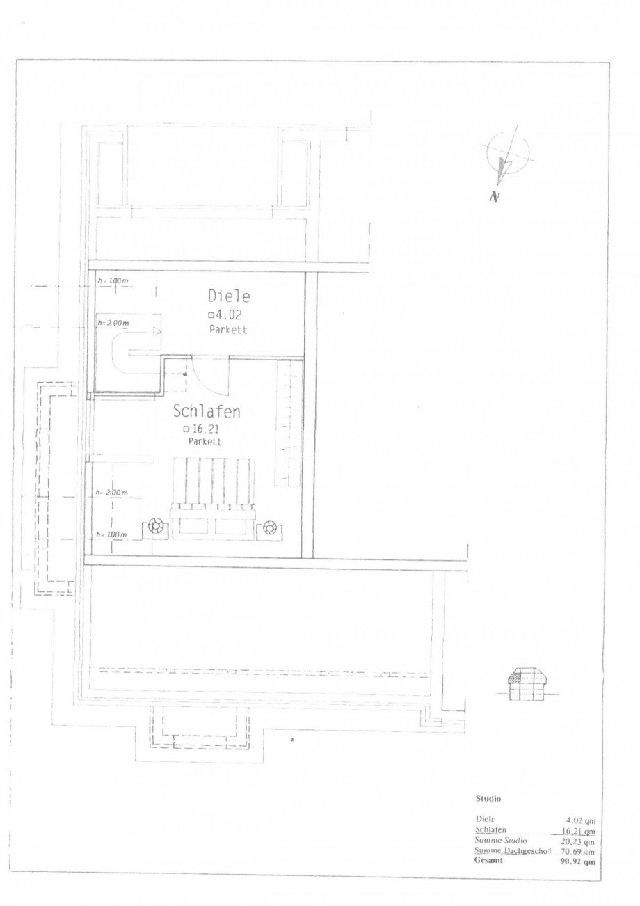 Grundriss Studio Maisonettewohnung Grevenbroich