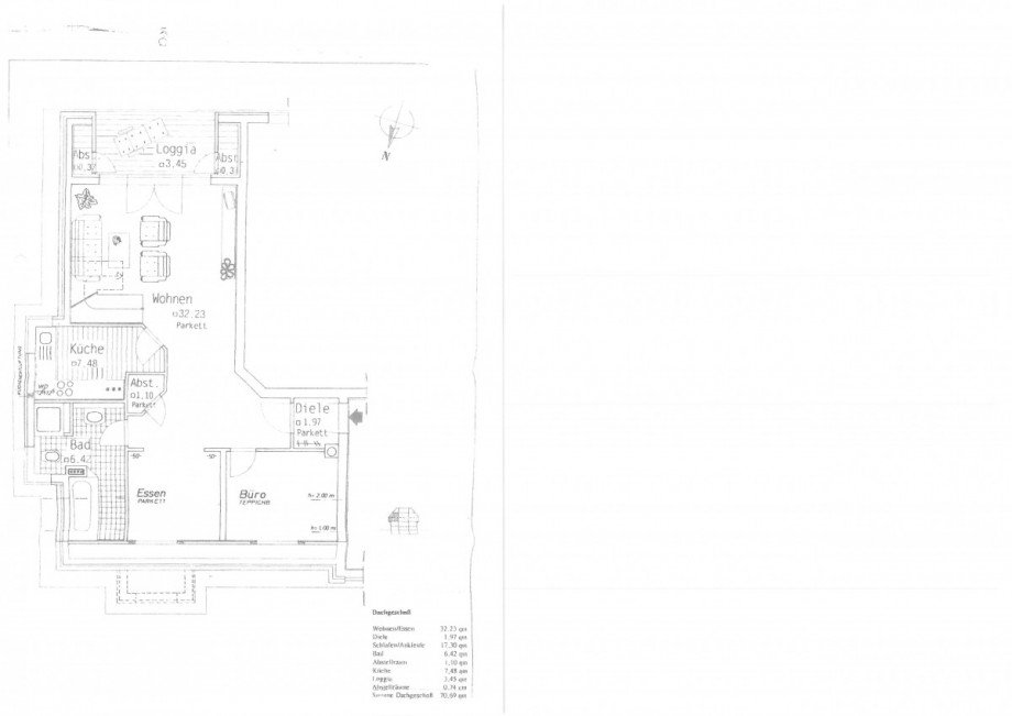 Grundriss 1. Etage Maisonettewohnung Grevenbroich
