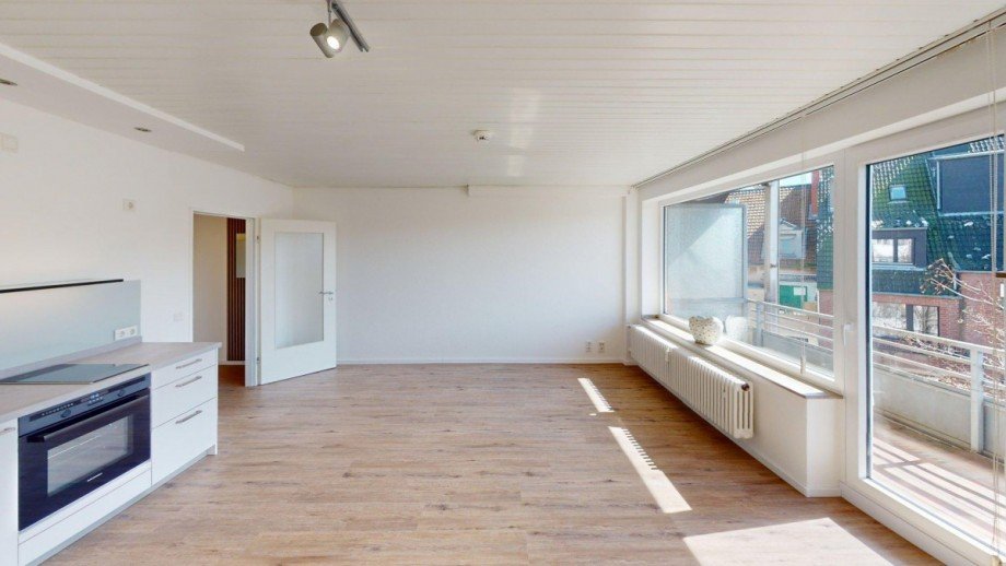 Wohn/Schlafzimmer mit hochwertiger K�che und Balkon Wohnung D�sseldorf